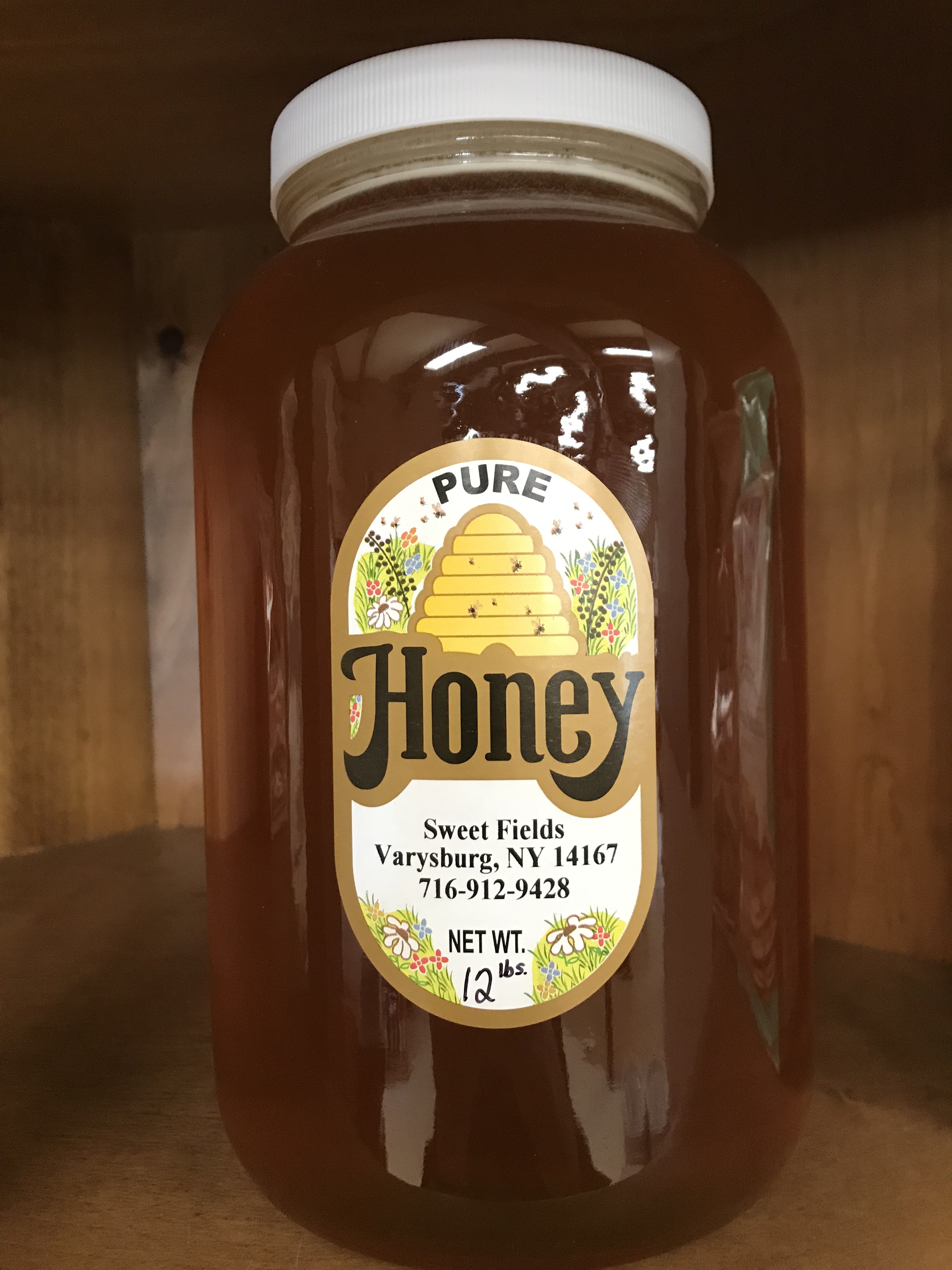 Sweet Fields Honey Gallon (Raw, Locally Made)  