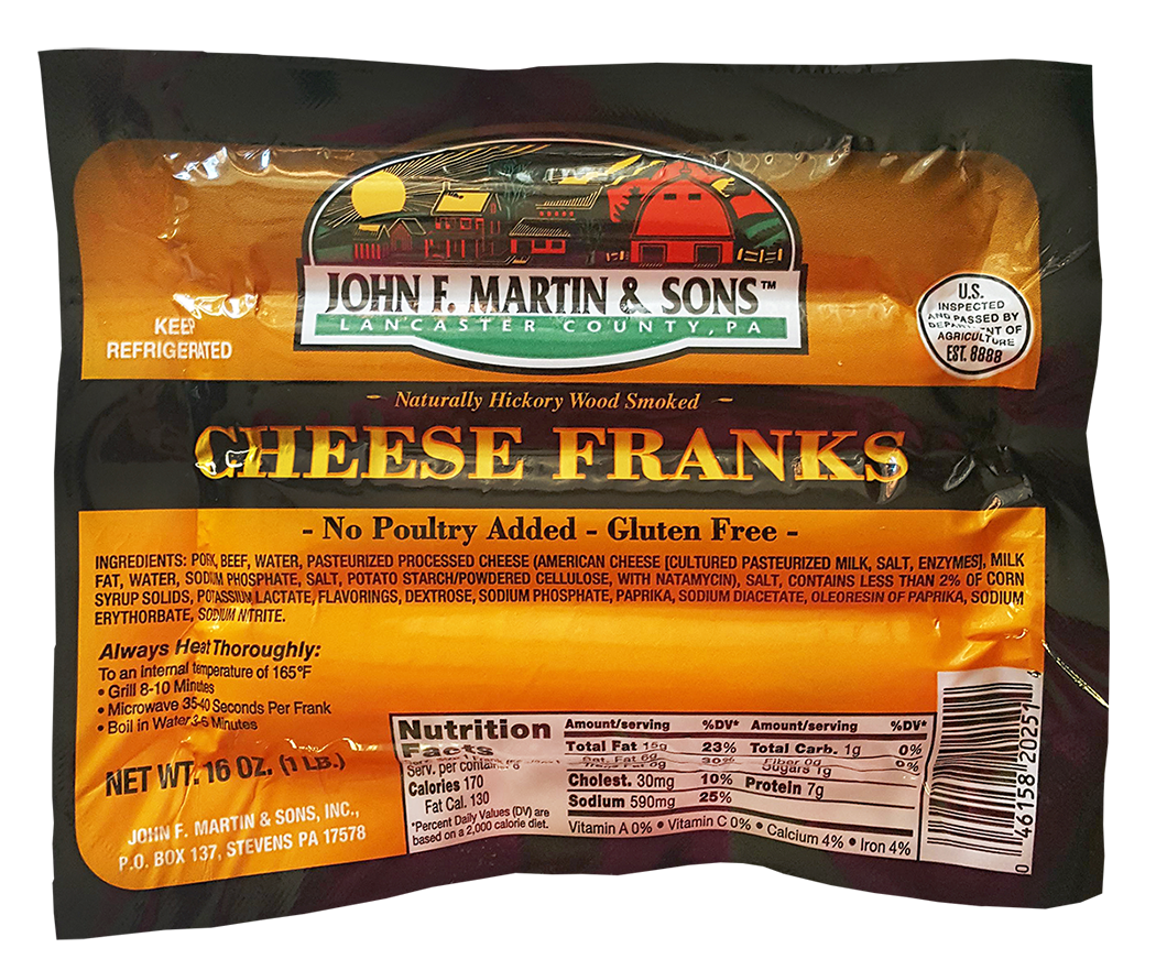 John F. Martin Cheese Franks (1 lb)