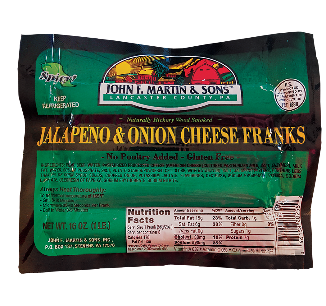 John F. Martin Jalapeno & Onion Cheese Franks (1 lb)