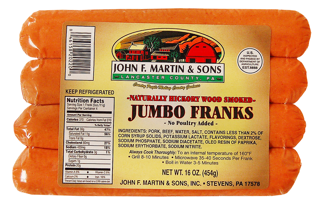 John F. Martin Jumbo Franks (1 lb)
