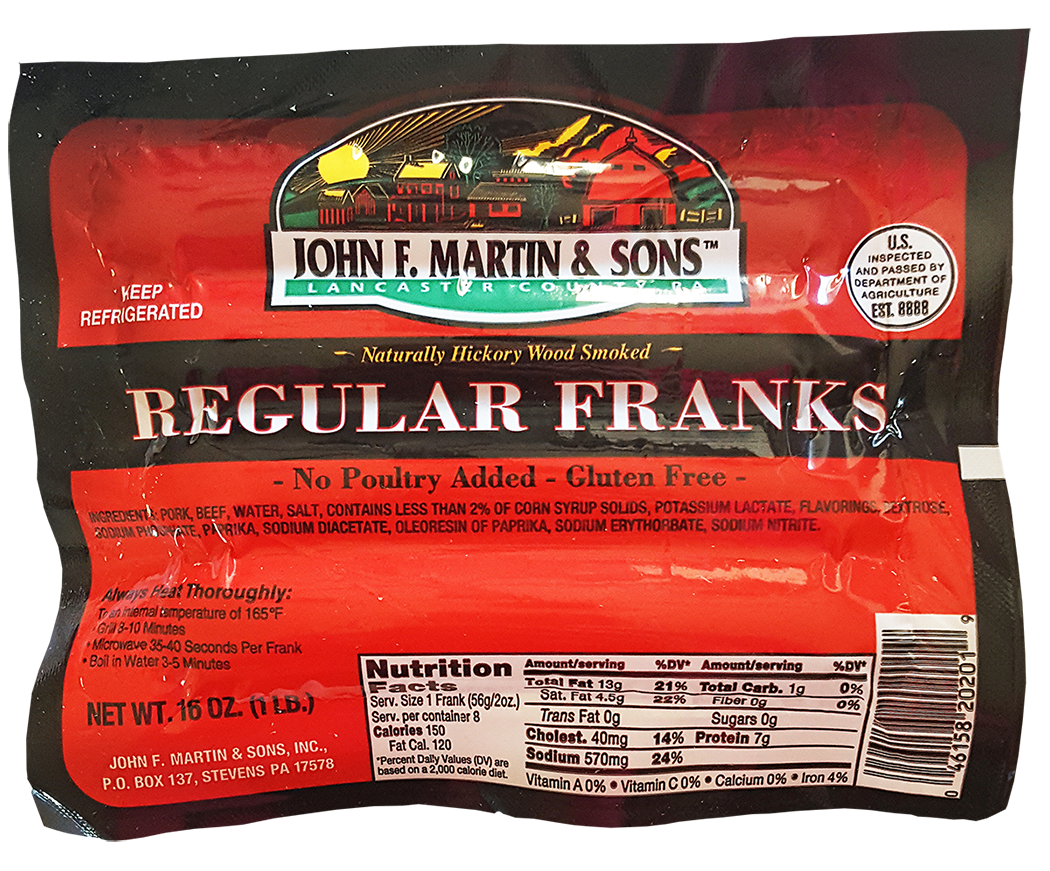 John F. Martin Regular Franks (1lb)