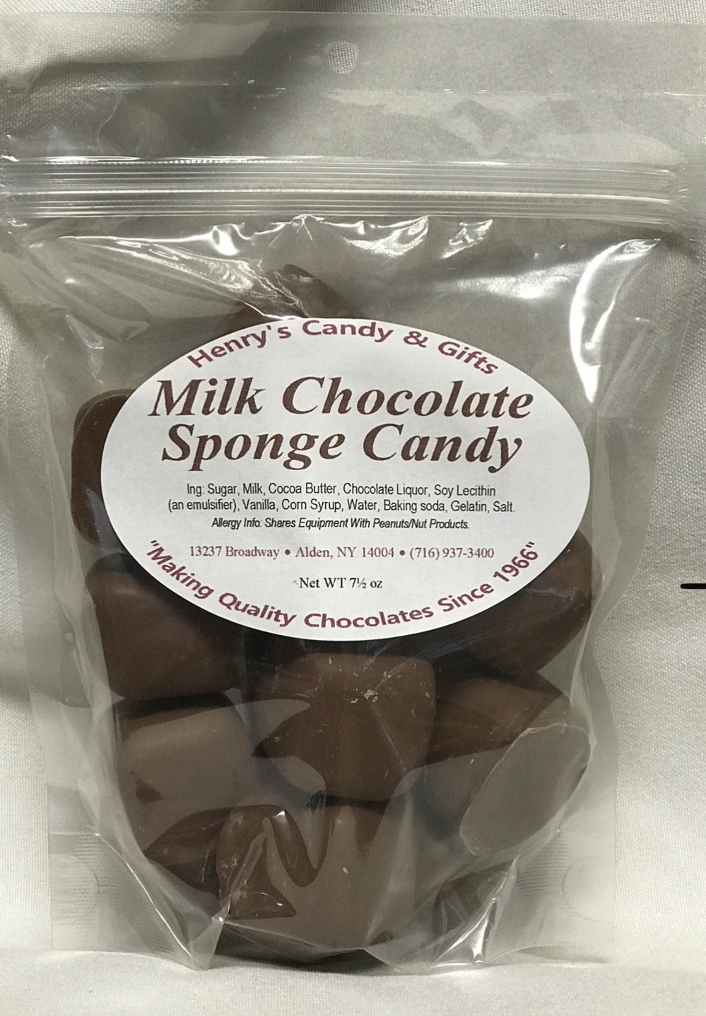 Milk Chocolate Sponge Candy 7.5 oz